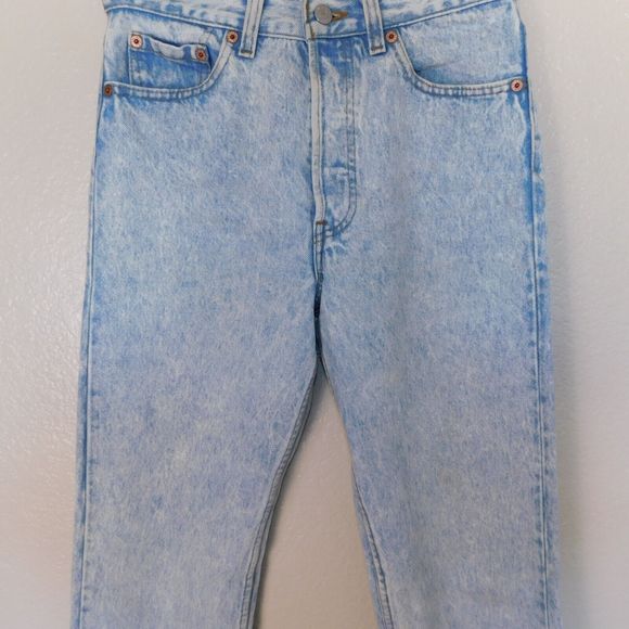 Levis 501 XX Jeans Size 29 x 34 Acid Wash USA Made 1999 Vintage 90s Faded Denim - Picture 8 of 16